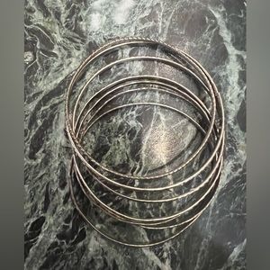 7 Vintage Genuine Sterling Silver Bangle Bracelets